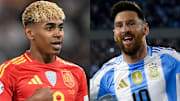 Lamine Yamal (left) and Lionel Messi could meet on the pitch for the first time in the 2026 Finalissima.